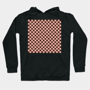 Wonky Checkerboard, Pink and Brown Hoodie